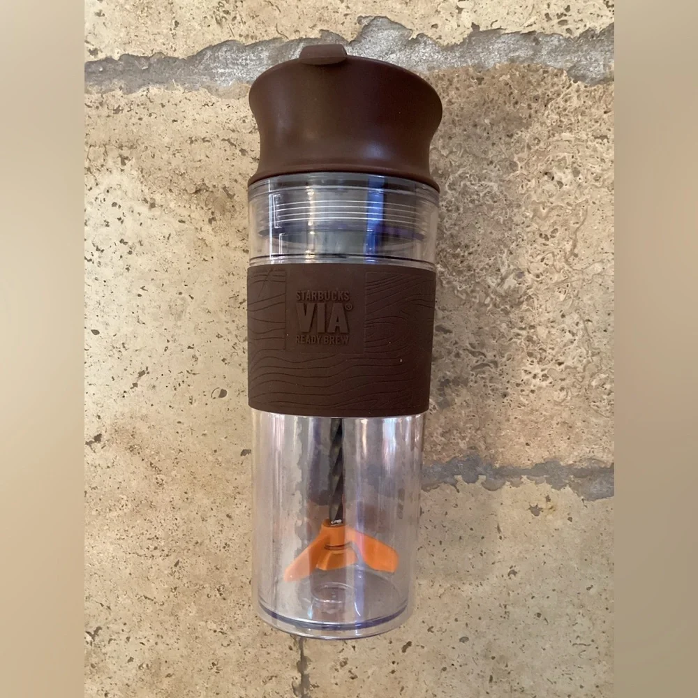 STARBUCKS VIA READY BREW TRAVEL MUG CUP TUMBLER 16 OZ. BODUM MIXER
